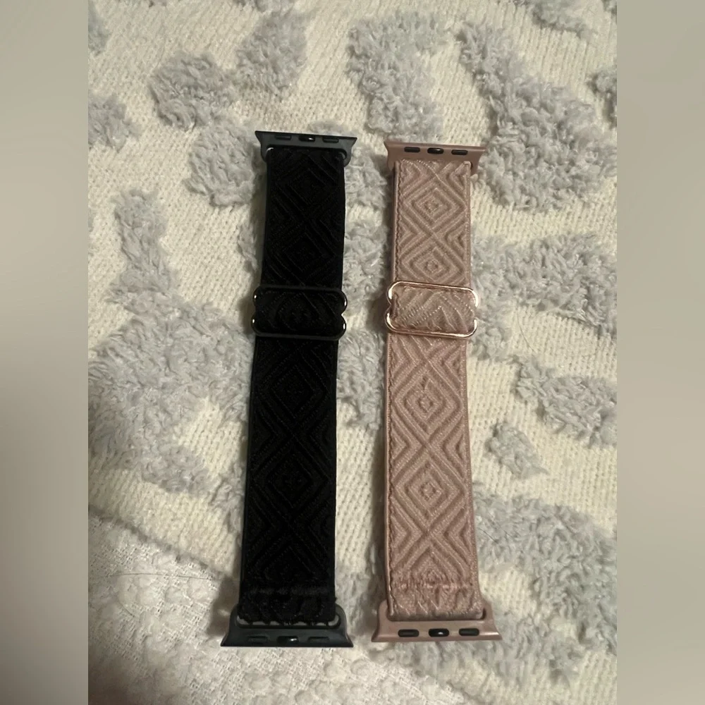 Black and Pink Patterned Watch Bands